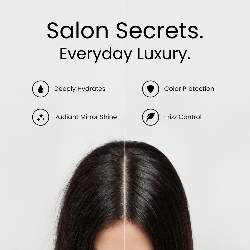 Before and after photo showcasing what the Brazilian Beauty product does to hair 