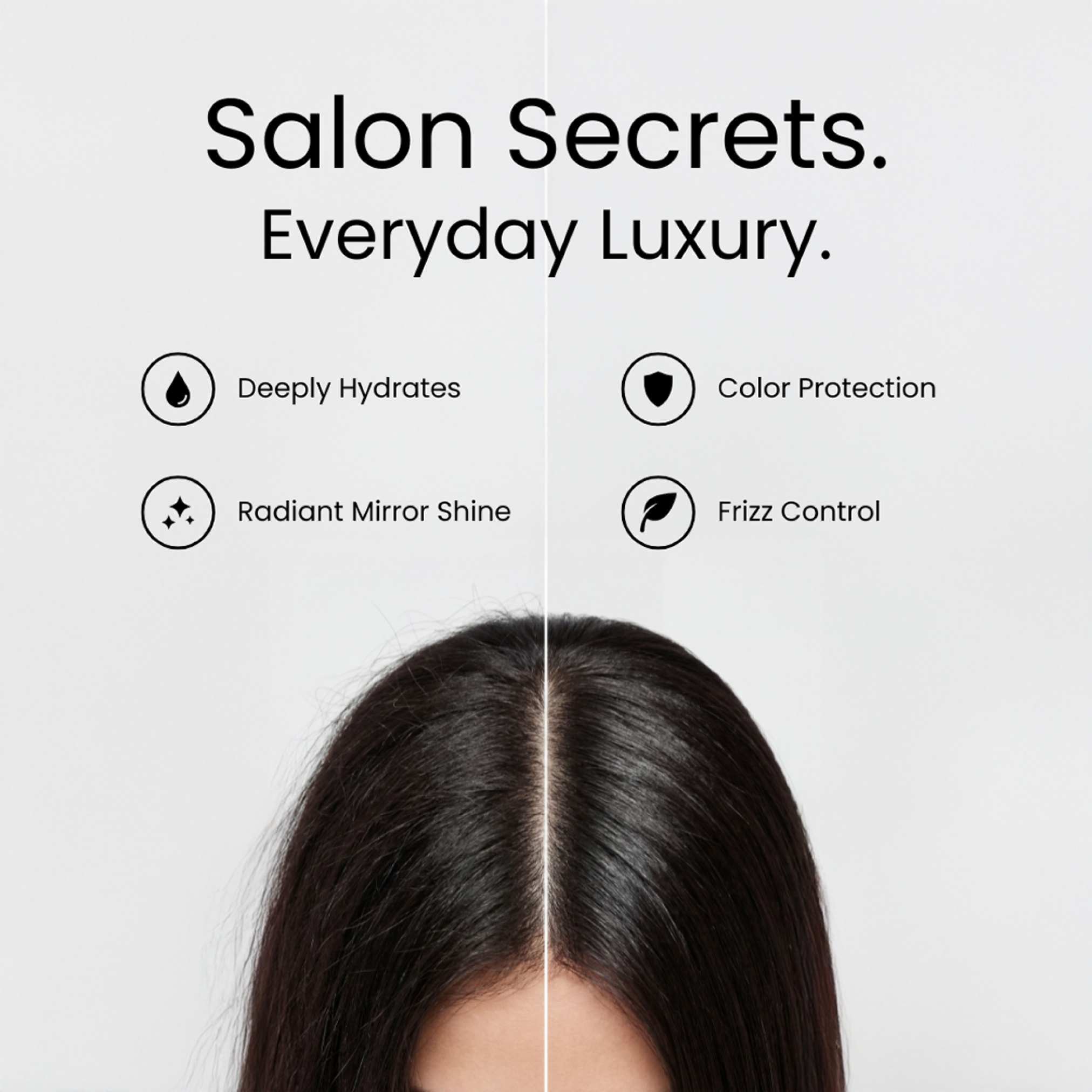 Before and after photo showcasing what the Brazilian Beauty product does to hair 